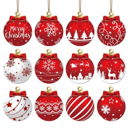 12-24PCS Christmas Ball Ornaments Set: Shatterproof Hanging Baubles for Xmas Tree, Home Décor, and New Year Celebrations