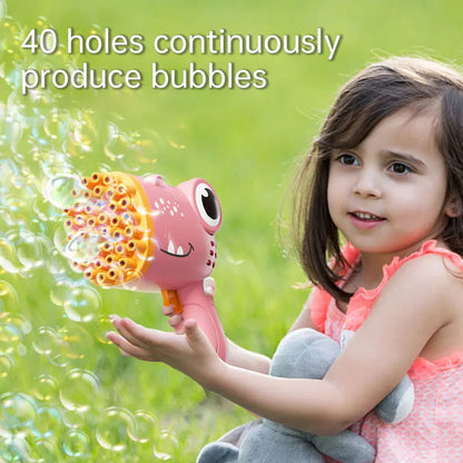 40 Holes Dinosaur Bubble Machine Gun Toys for KidsSoapBubbleMachineGunsToysChildrenGift  without battery and bubble water