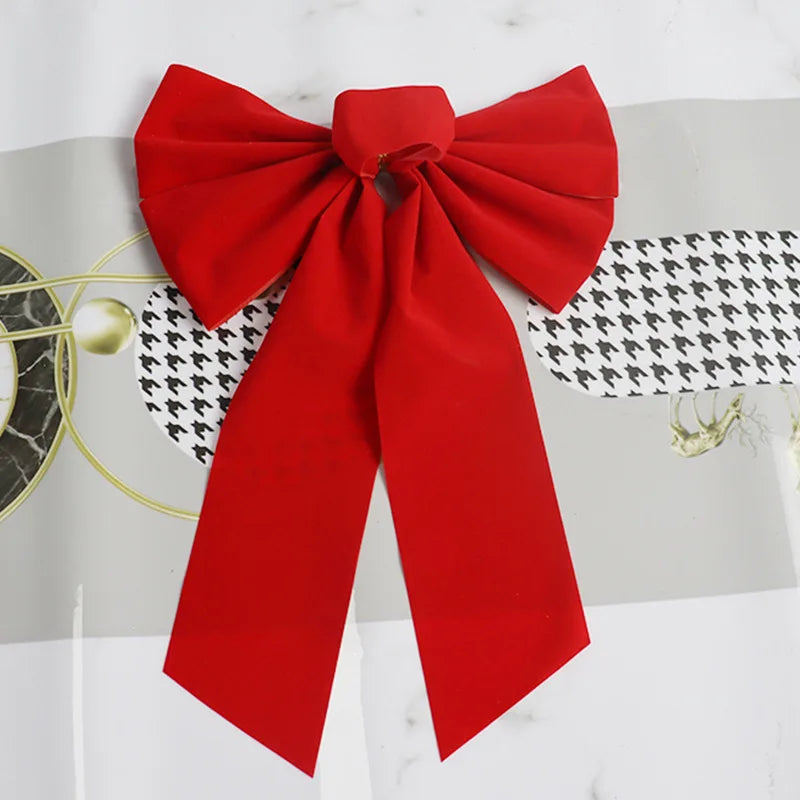 Big Bowknot Red Ribbon Christmas Tree Topper: Elegant Red Bow for Tree, Door, or Party Décor