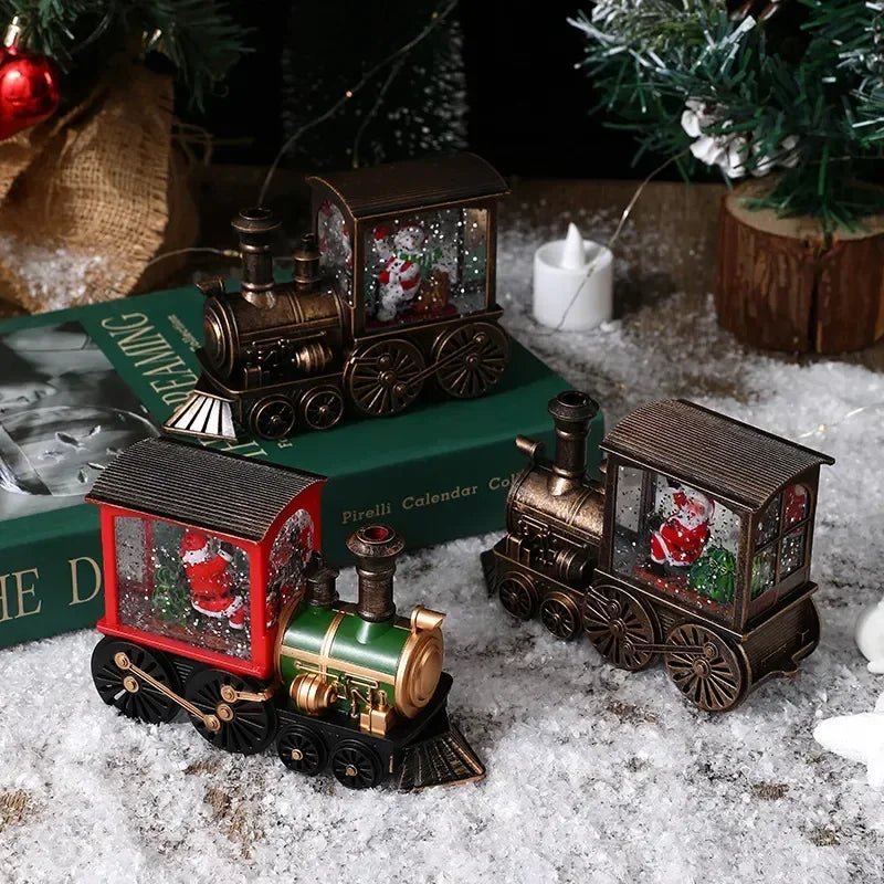 Christmas Eve Music Box Gift – LED Light-Up Water-Filled Christmas Train Ornament