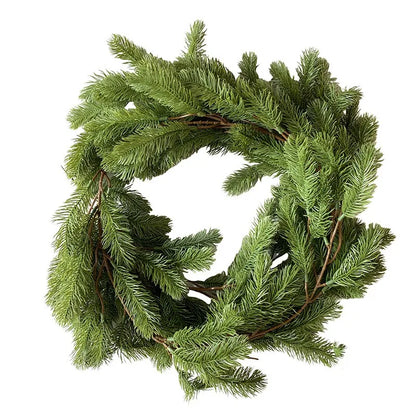 Christmas Garland with Artificial Pine Needles and Pinecones – Rattan Wreath for Table, Staircase, and Home Décor