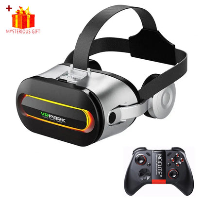 Smartphone VR Glasses Virtual Reality Headset with Bluetooth & Headphones – 3D Goggles for iPhone & Android Mobile Devices