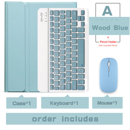 Wireless Keyboard & Mouse Set for iPad: Bluetooth Keyboard Case for iPad Pro 13/11 (M4/M2 2024), Air 5/4/2, 10.2, 9th/8th/7th Gen