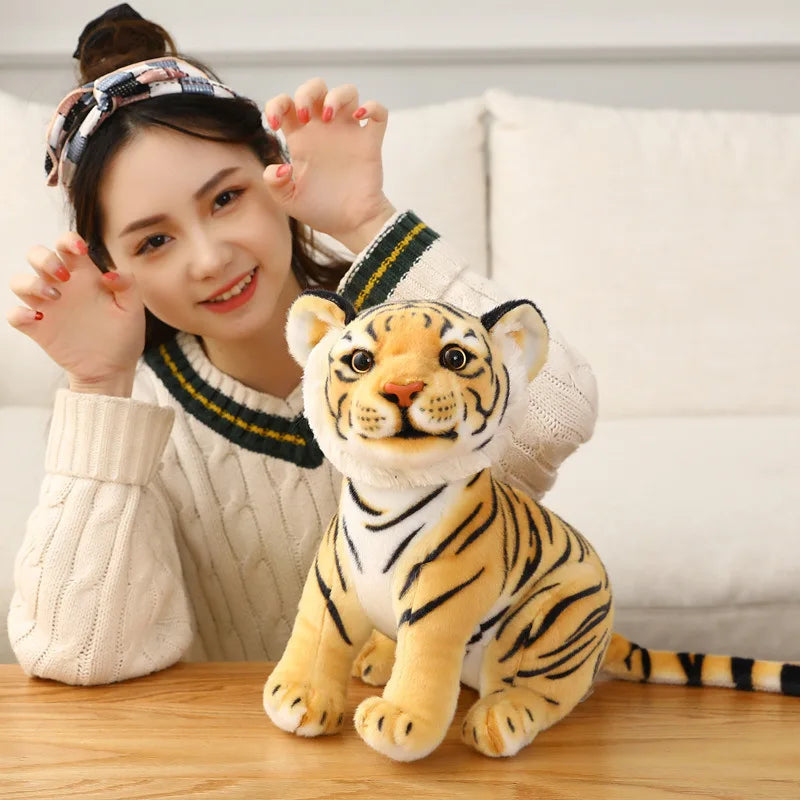 23cm Plush Baby Tiger Toy: Soft Stuffed Wild Animal Pillow Doll – Perfect Kids’ Birthday Gift