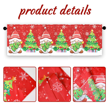 Christmas Tree Short Curtains: Snowman & Holiday Backdrop, Festive Home Decorations for Christmas 2024 & New Year 2025