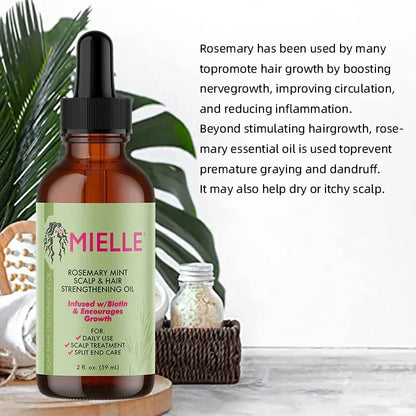 Mielle Rosemary Mint Scalp & Hair Strengthening Oil – Nourishes, Repairs Split Ends, and Promotes Healthy Hair Growth