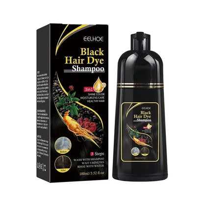 100ml 3-in-1 Black Hair Dyeing Shampoo – Instant Natural Herbal Hair Colour, Nourishing & Shiny Hair Dye Shampoo