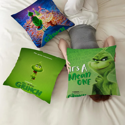 Grinch Christmas Pillowcase – Festive Toon Gift Cushion Cover for Home Décor