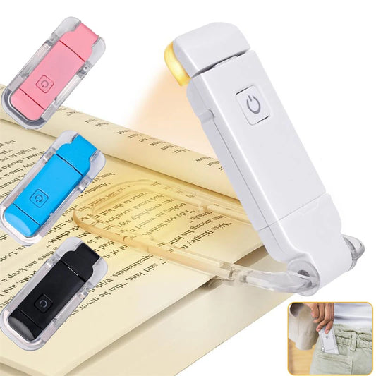 Mini Clip-On LED Reading Light: USB Rechargeable Adjustable Brightness Eye-Protection Night Lamp