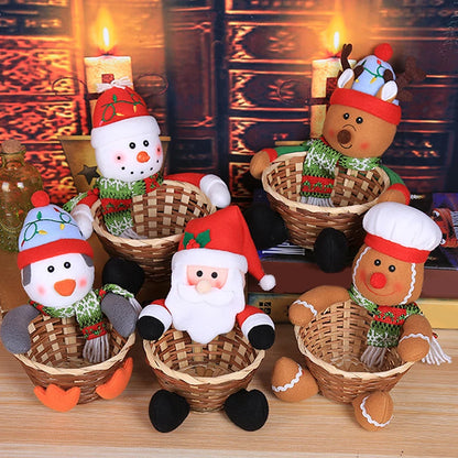 Merry Christmas Santa Claus Candy Storage Basket – Holiday Gift Box & Festive Decoration