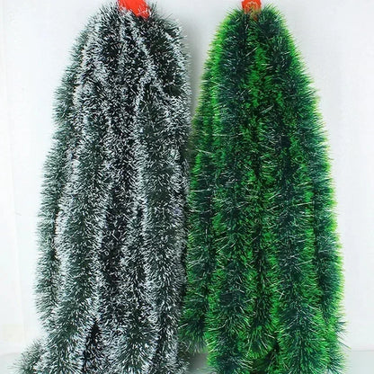 Christmas Tinsel Ribbons – Green Cane Ribbon Garland for Xmas Tree, Wreaths & Home Decorations