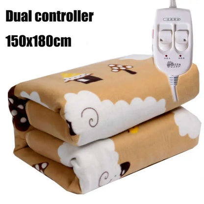 UK Smart Electric Heated Blanket: Winter Heating Blanket with Adjustable Temperature & Timer, Heated Carpet Mat