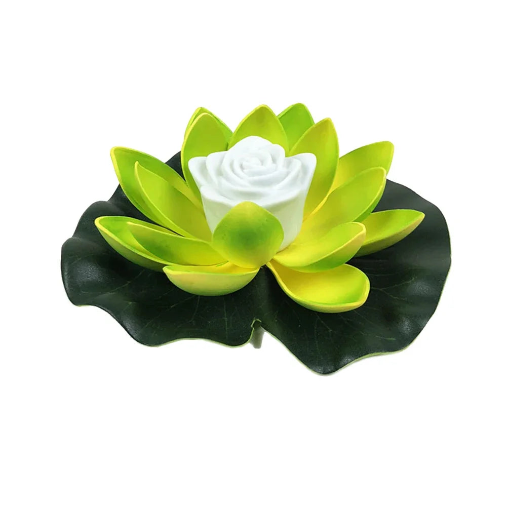 LED Waterproof Floating Lotus Light – Battery Operated Artificial Lily Flower Night Lamp for Pond, Pool, and Garden Décor