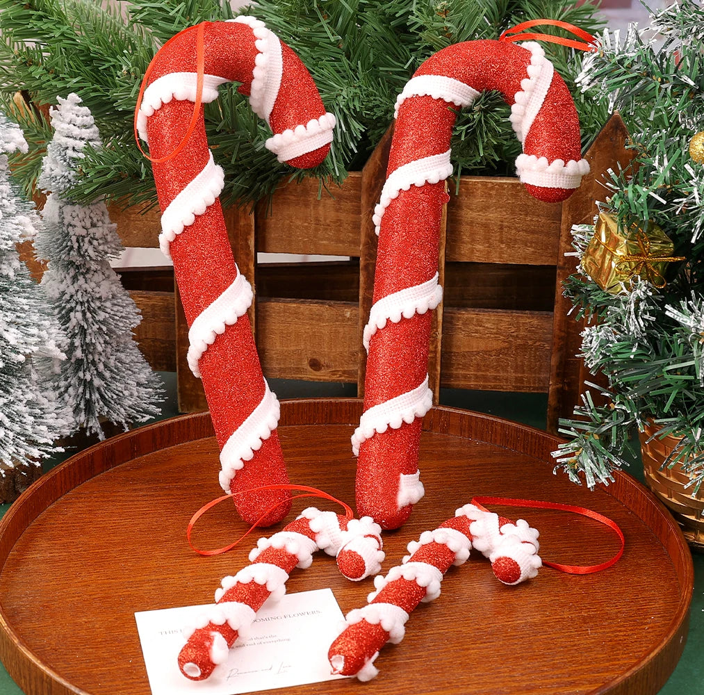 Christmas Candy Cane Hanging Ornaments – Red & White Lollipop Pendants for Tree Decor & Holiday Cheer 1