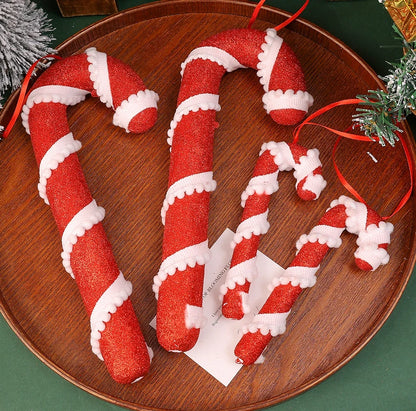 5PCS Christmas Candy Canes – Red & White Lollipop Hanging Ornaments for Tree, Party & Home Decor 1