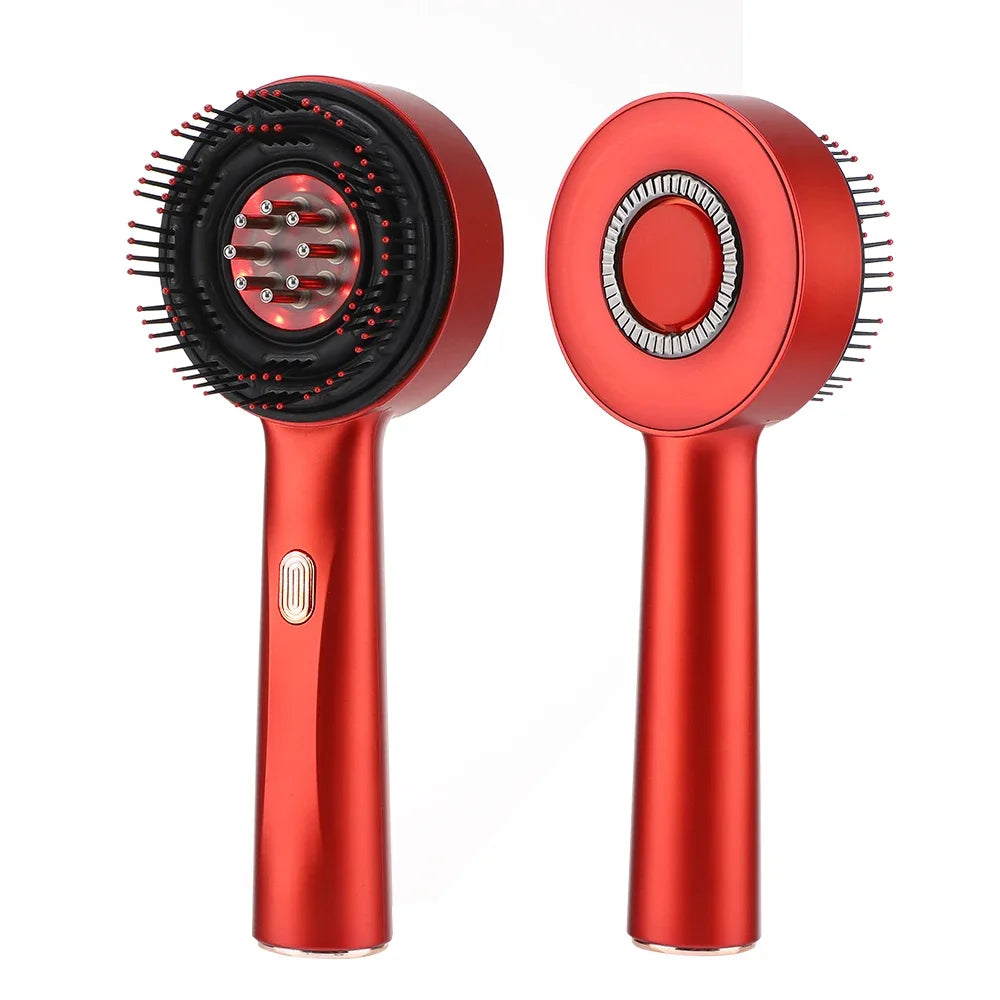 Electric Vibration Massage Comb with Red Light – Scalp Brush for Hair Care, Anti-Hair Loss Support, and Oil Applicator