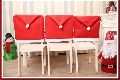 Santa Hat Chair Cover Set – Festive Christmas Table & Chair Decoration (1-10pcs)