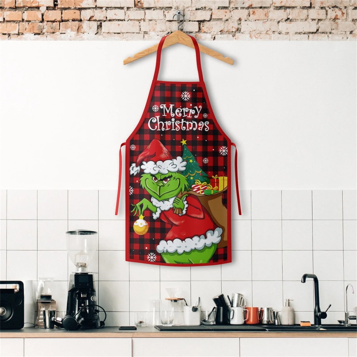 Christmas Aprons for Adults: Thickened Holiday Kitchen Apron for Family Parties & Home Decoration