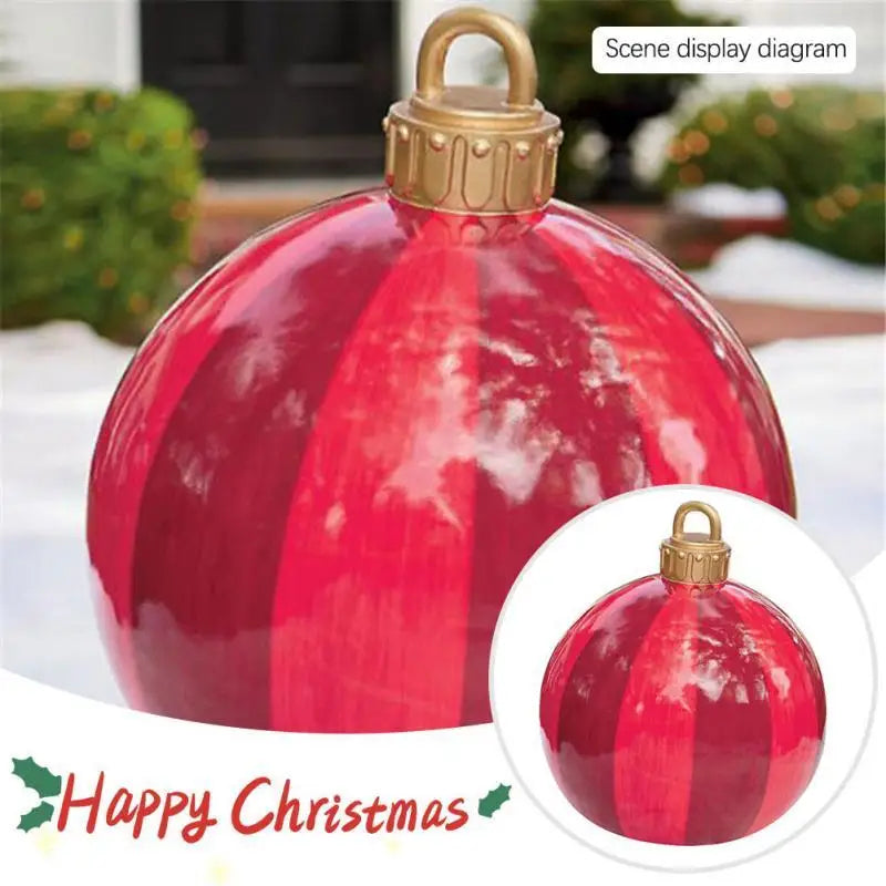 Large Christmas Inflatable Balls (60cm): Outdoor Christmas Tree Decorations, Inflatable Baubles for Festive Atmosphere