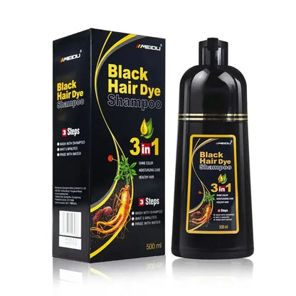 3-in-1 Instant Hair Colouring Shampoo: Herbal Hair Dye for Natural Black, Brunette, and Purple Shades – Quick & Easy Hair Colour for Men & Women