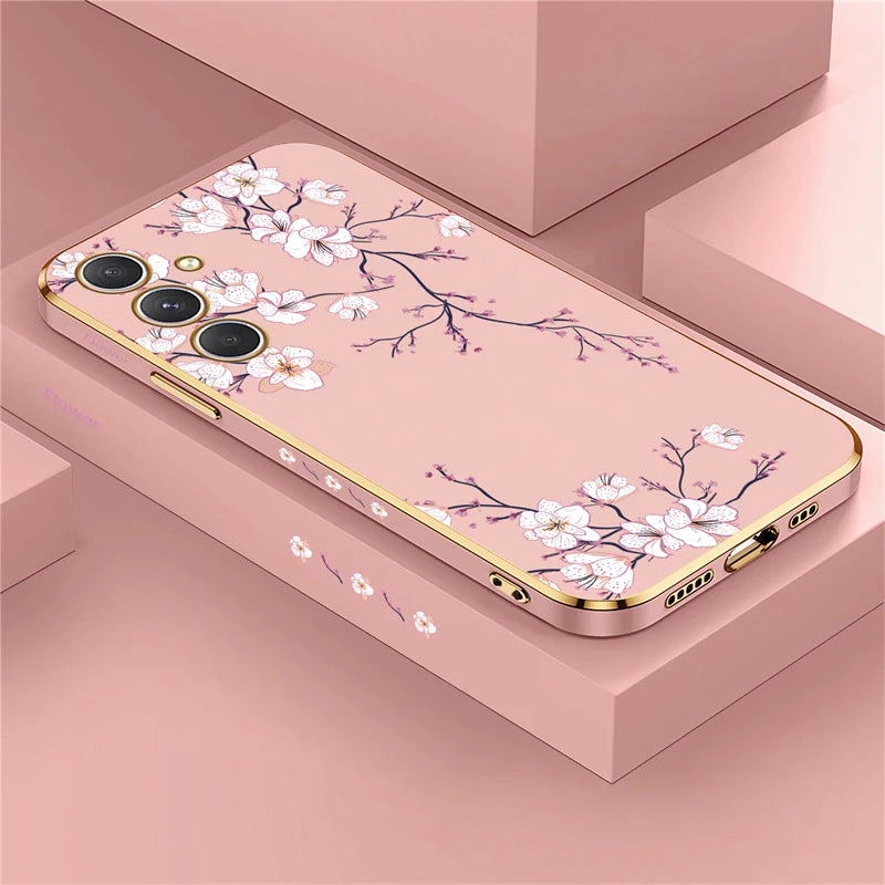 Painting Pattern Case for Samsung Galaxy A34 to A72 – Soft Silicone Flower Phone Cover