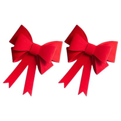 2PCS Curtain Bow Drape Tiebacks – Large Red Bowknot Christmas Tree Ornament for Holiday Decorations, Weddings & Cars