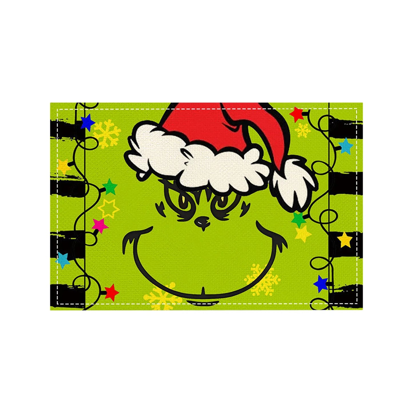 Classic Christmas Party Green Placemats Plaid Layout Suit Decorative Placemats Special Placemats For Christmas And Halloween