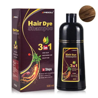 3-in-1 Instant Hair Colouring Shampoo: Herbal Hair Dye for Natural Black, Brunette, and Purple Shades – Quick & Easy Hair Colour for Men & Women