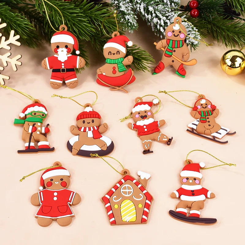 10PCS Gingerbread Man Pendants – Fun Christmas Tree Ornaments for 2024 Holiday Decor & New Year Cheer  1