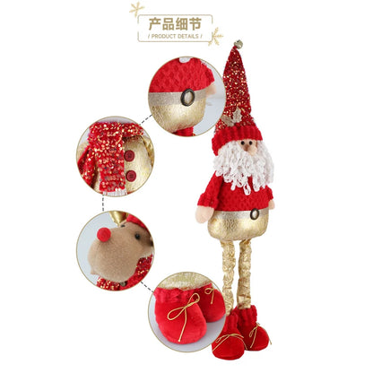 Telescopic Christmas Dolls Set: Santa Claus, Reindeer & Snowman for Merry Home Decor 2024