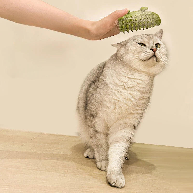 Pet Cat Hair Removal Massage Comb: Self-Cleaning Wall Corner Cat Scratcher Brush for Grooming