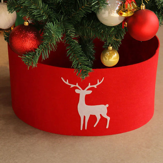 Deer-Printed Christmas Tree Skirt: 60/90/120cm Holiday Tree Mat for Festive Decor, Gifts & Party Decoration