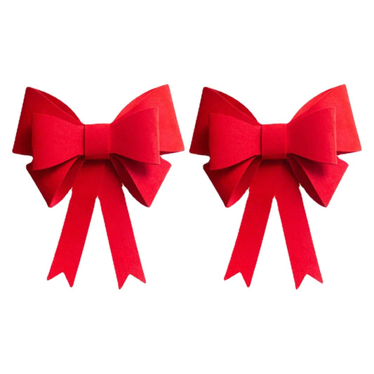 2PCS Curtain Bow Drape Tiebacks – Large Red Bowknot Christmas Tree Ornament for Holiday Decorations, Weddings & Cars