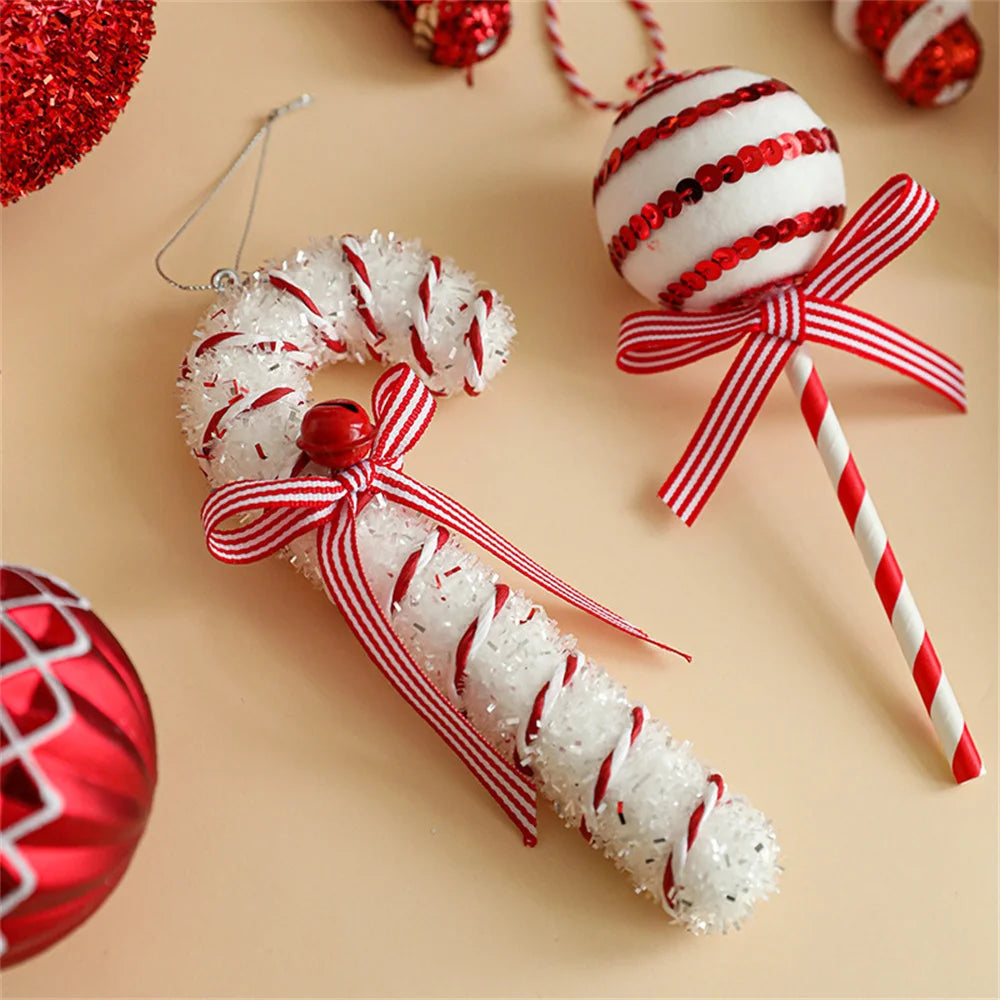 Christmas Lollipop & Candy Cane Pendant Set: Festive Hanging Ball Ornaments for Xmas Tree Décor 1