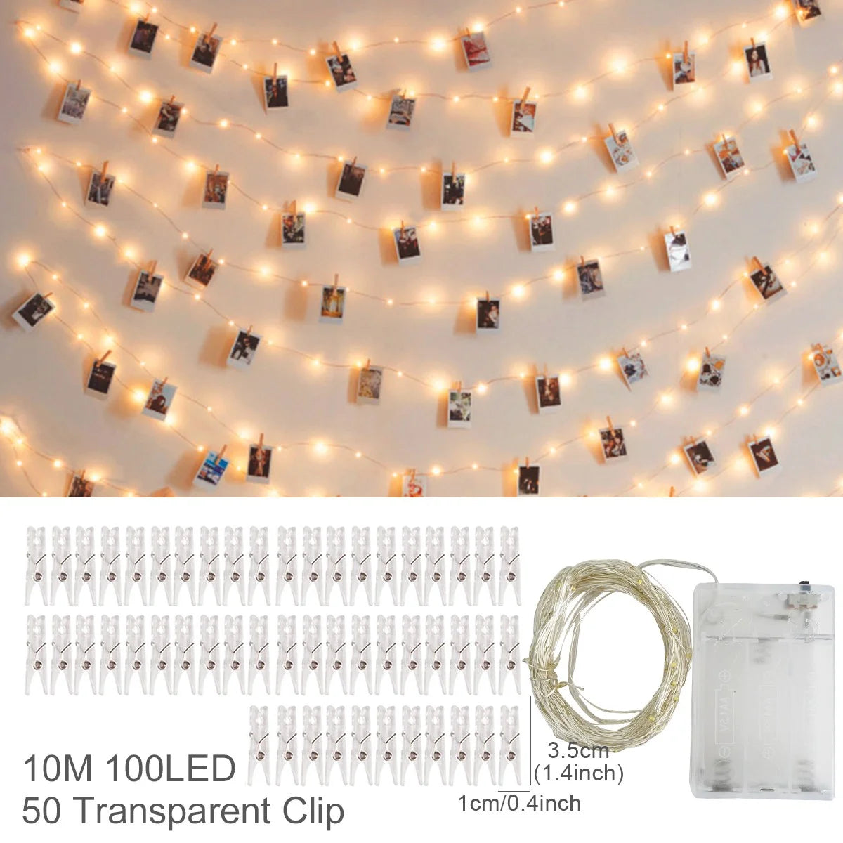 Photo Clip Light Banner – LED String Lights for Weddings, Birthdays, Baby Showers & Holiday Decorations – Ideal for Creating Personalized Displays