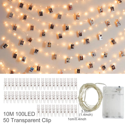 Photo Clip Light Banner – LED String Lights for Weddings, Birthdays, Baby Showers & Holiday Decorations – Ideal for Creating Personalized Displays