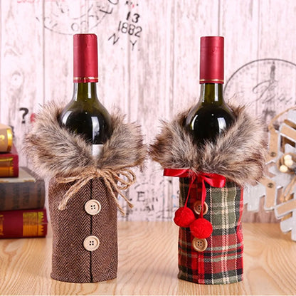 Christmas Wine Bottle Cover – Festive Bottle Decor for Home 2024, Merry Christmas Gift, New Year 2025 Ornament (Copy)