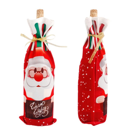 Christmas Wine Bottle Cover – Festive Bottle Decor for Home 2024, Merry Christmas Gift, New Year 2025 Ornament (Copy)