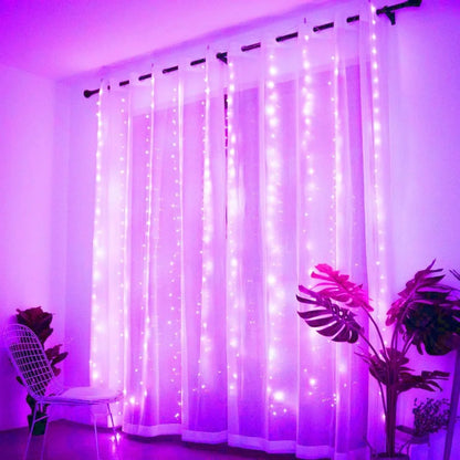 3M/4M/6M Curtain LED String Lights – Remote Control Fairy Garland Lights for Christmas, Weddings, and Home Decor