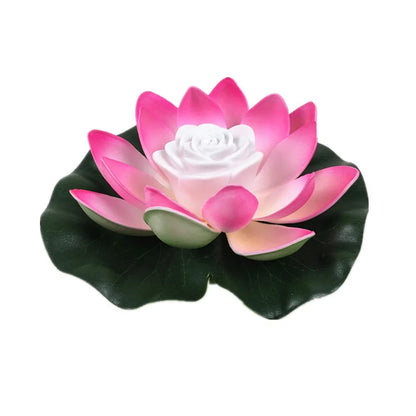 LED Waterproof Floating Lotus Light – Battery Operated Artificial Lily Flower Night Lamp for Pond, Pool, and Garden Décor