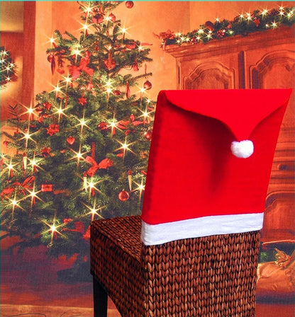 Santa Hat Chair Cover Set – Festive Christmas Table & Chair Decoration (1-10pcs)