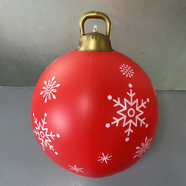 Large Christmas Inflatable Balls (60cm): Outdoor Christmas Tree Decorations, Inflatable Baubles for Festive Atmosphere