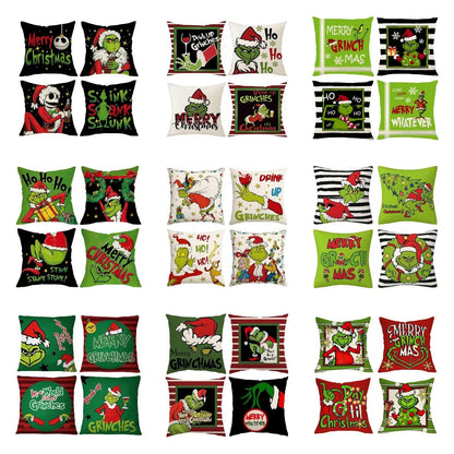 4PCS Christmas Throw Pillow Covers – 18x18 Inch Winter Holiday Cushion Covers for Sofa Décor