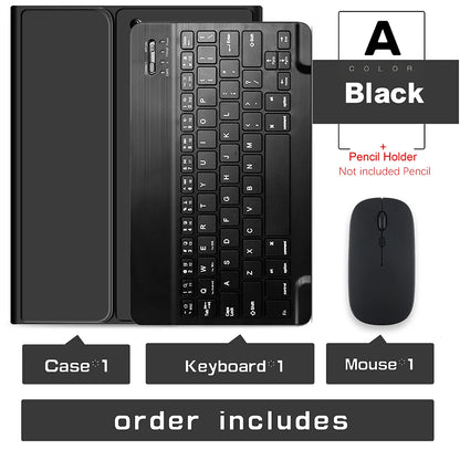 Wireless Keyboard & Mouse Set for iPad: Bluetooth Keyboard Case for iPad Pro 13/11 (M4/M2 2024), Air 5/4/2, 10.2, 9th/8th/7th Gen