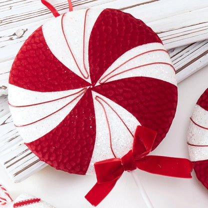 Large Christmas Candy Cane Ornaments – Red & White Lollipop Decorations for Tree, Home & Party Decor