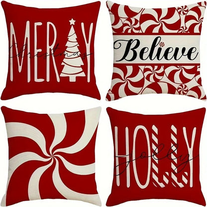 Merry Christmas Pillow Cover: Festive Decorative Cushion Cover for Sofa, Living Room, or Home Décor