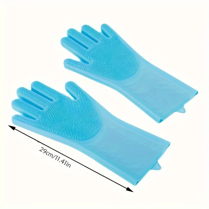 Pet Grooming Cleaning Gloves – Silicone Scrubber for Dogs & Cats, Bathing, Hair Removal, and Dishwashing Glove