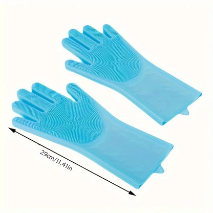 Pet Grooming Cleaning Gloves – Silicone Scrubber for Dogs & Cats, Bathing, Hair Removal, and Dishwashing Glove