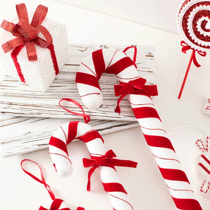 Large Christmas Candy Cane Ornaments – Red & White Lollipop Decorations for Tree, Home & Party Decor