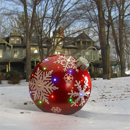 Large Christmas Inflatable Balls (60cm): Outdoor Christmas Tree Decorations, Inflatable Baubles for Festive Atmosphere